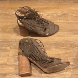 Sam Edelman Olive green peep toe lace up boot